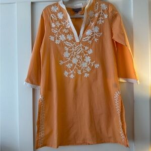 Peppermint Bay Cotton Tunic Resort-wear Versatile Embroidered Tunic Top Sz M